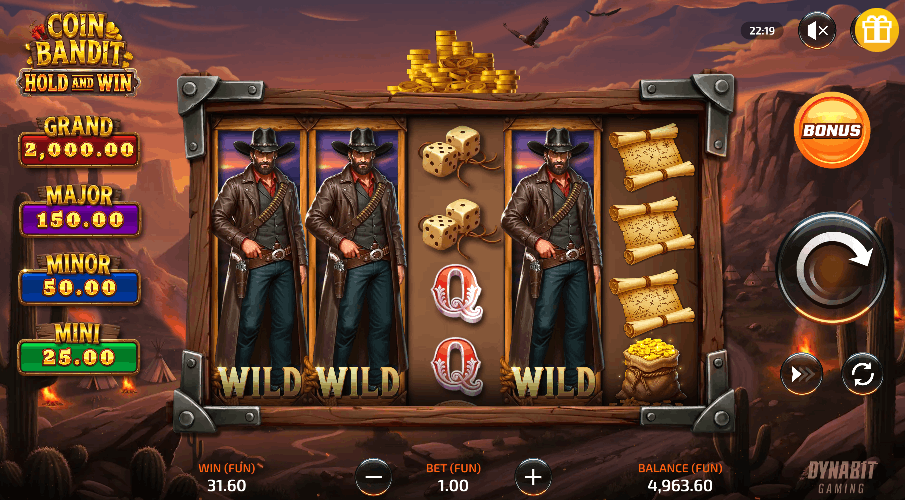 Coin Bandit — banner principal en Spinit Casino