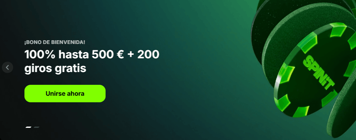 Spinit Casino Bienvenida — banner principal